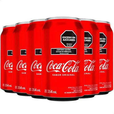 Pack X6-Coca Cola Lata 354ml Sabor Original