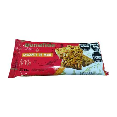Turrón Crocante De Maní Bonafide 80g Pack X4