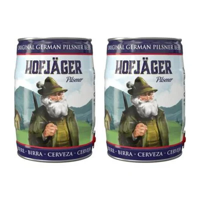 Pack x2 Barriles de Cerveza Alemana Hofjäger Pilsen X 5 Litros