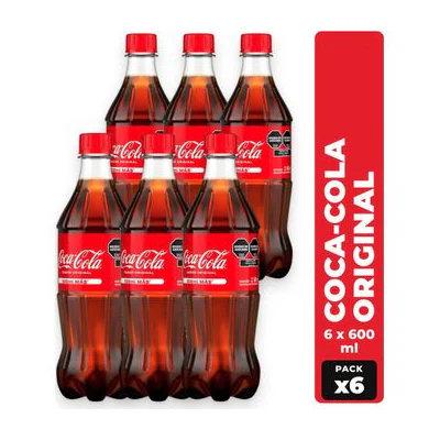Coca-Cola 600 ml, pack x 6